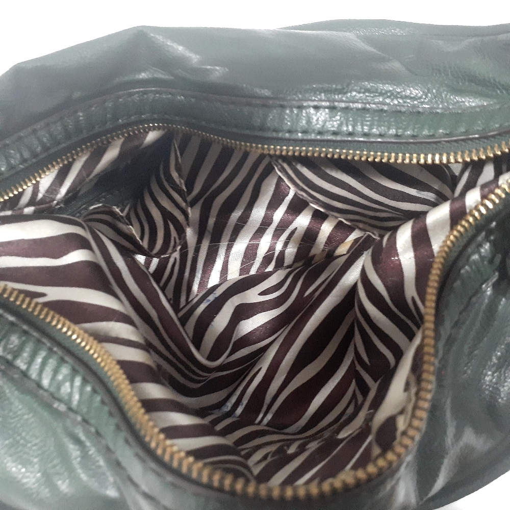 Dana Bachman hunter green and gold satchel - Picture 3 of 13